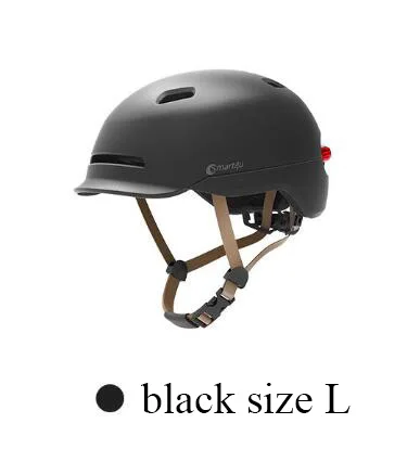 black L size Xiaomi Smart4u велосипедные смарт-шлемы для мужчин и женщин, защитный шлем, светодиодный светильник для горной дороги, самокат IPX4 водонепроницаемый - Цвет: black L size