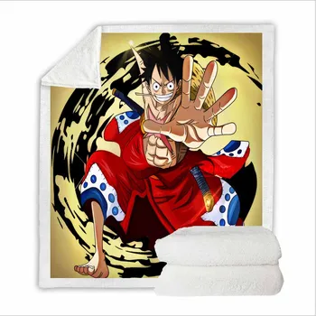 

Blanket ONE PIECE Printed Flannel Fleece Blanket Cartoon Anime Luffy Sofa Throw Blanket 150 bed set Adult children Blanket