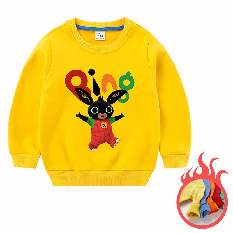 

Boys Girls Sweatshirt Kids Bing Rabbit/Bunny Cartoon Print Hoodies Children Autumn Tops Baby Autumn Winter Thickened Clothes