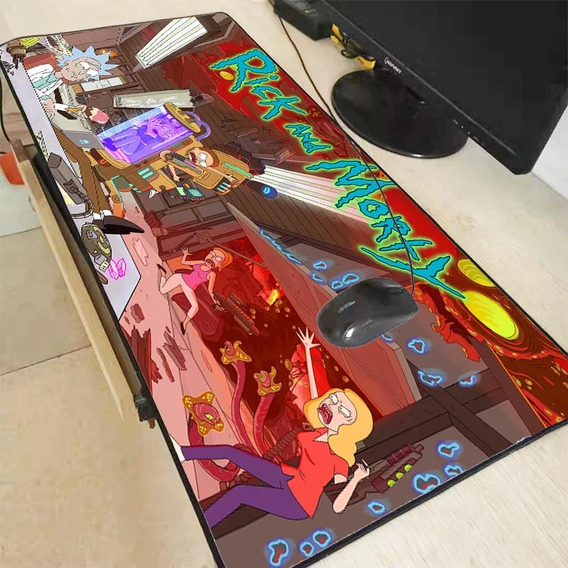 XGZ Rick and Morty Anime Large Gaming Mouse Pad Rubber PC Computer Gamer Mousepad Desk Mat Locking