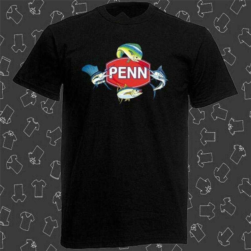 Новая мужская черная футболка с логотипом Penn Fishing американский размер S M L Xl 2Xl 3Xl Ha1