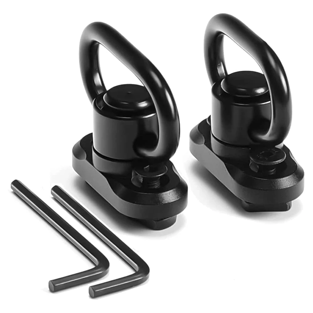 

2 Pack QD Sling Swivels, D-Loop Quick-Disconnect Push Button for Two Point and Traditional Sling Swivel Mount Set