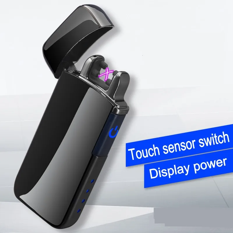 

Touch Screen Custom Lighter Charging USB Double ARC Windproof Cigarette Lighter