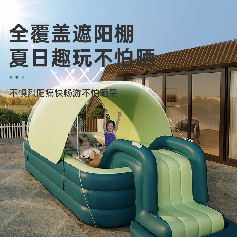 Toy Automatic Filling With Peng Children's Inflatable Swimming Pool Slide Large Awnings Naughty Fort Thickening 2023 New 3