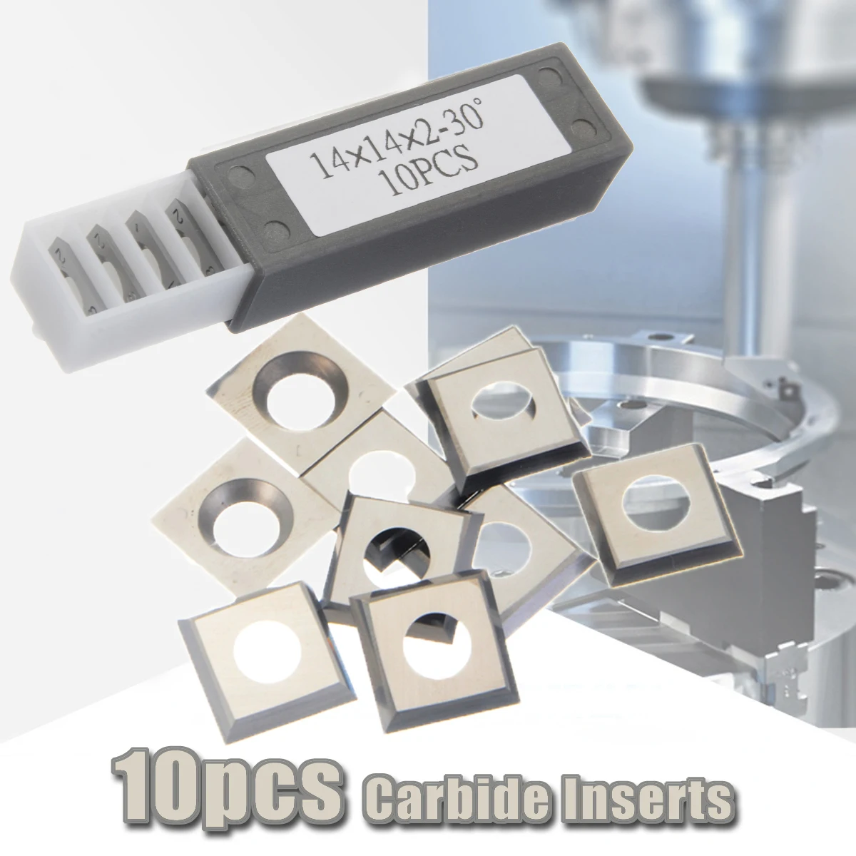 

10pcs 12mm Square Carbide Insert Cutter 4-Edge 35 Degrees for Woodworking Turning Tools