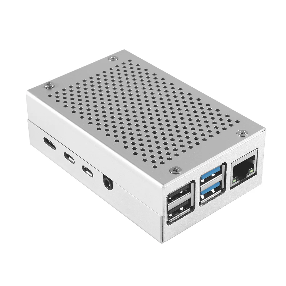 only Silver case Чехол Raspberry Pi 4, новейший Алюминиевый Чехол, черный, серебристый корпус, металлический корпус для Raspberry PI 4, Модель B - Цвет: only Silver case