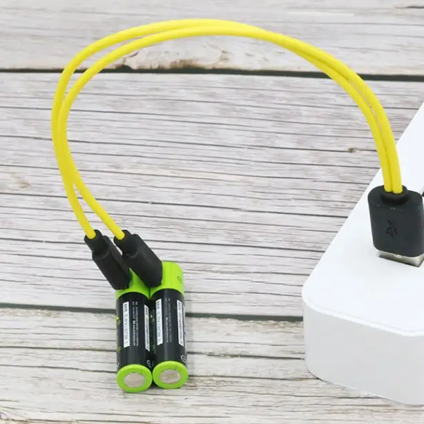 2pcs with usb cable ZNTER 1,5 V AAA usb аккумулятор 600mAh литий-полимерный литий-ионный аккумулятор Зарядка от usb кабеля - Цвет: 2pcs with usb cable