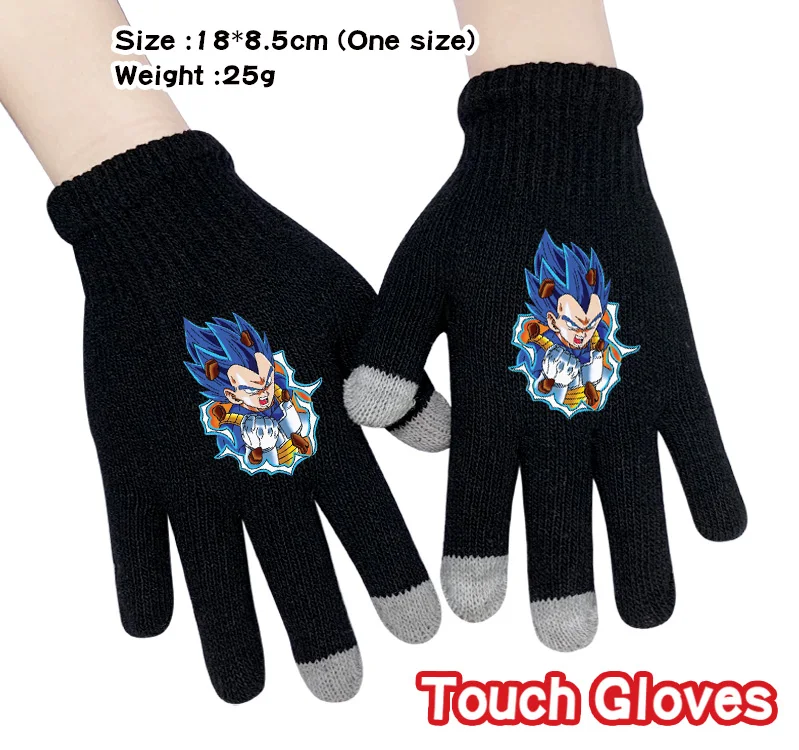 Dragon Ball Z Shenron Son Goku Vegeta Knitting Touch Gloves Cotton Warm Full Finger Mittens Cosplay Accessory Prop Gift Winter