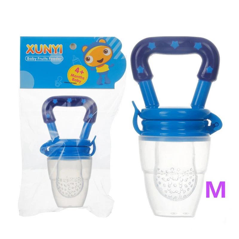 Blue M Свежие фрукты еда Дети Соска Кормление безопасное молоко кормушка детская соска бутылочки соска свежие фрукты Nibbler Безопасность Детские товары - Цвет: Blue M
