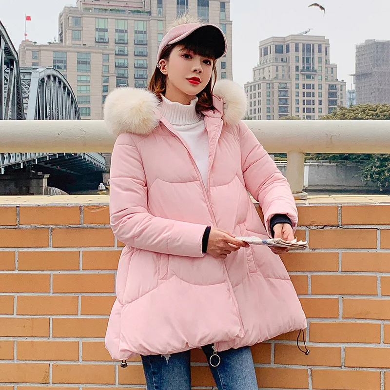 Однотонное ТРАПЕЦИЕВИДНОЕ меховое пальто с капюшоном для женщин Harajuku размера плюс зимнее длинное пальто куртка Женская Корейская теплая длинная куртка Милая верхняя одежда