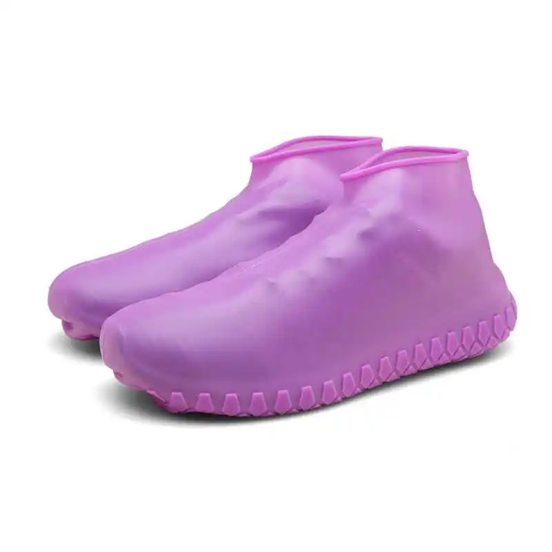 8 цветов Водонепроницаемые силиконовые галоши многоразовые непромокаемые чехлы непромокаемые сапоги Нескользящая износостойкая Уличная обувь унисекс S-XL - Цвет: Purple