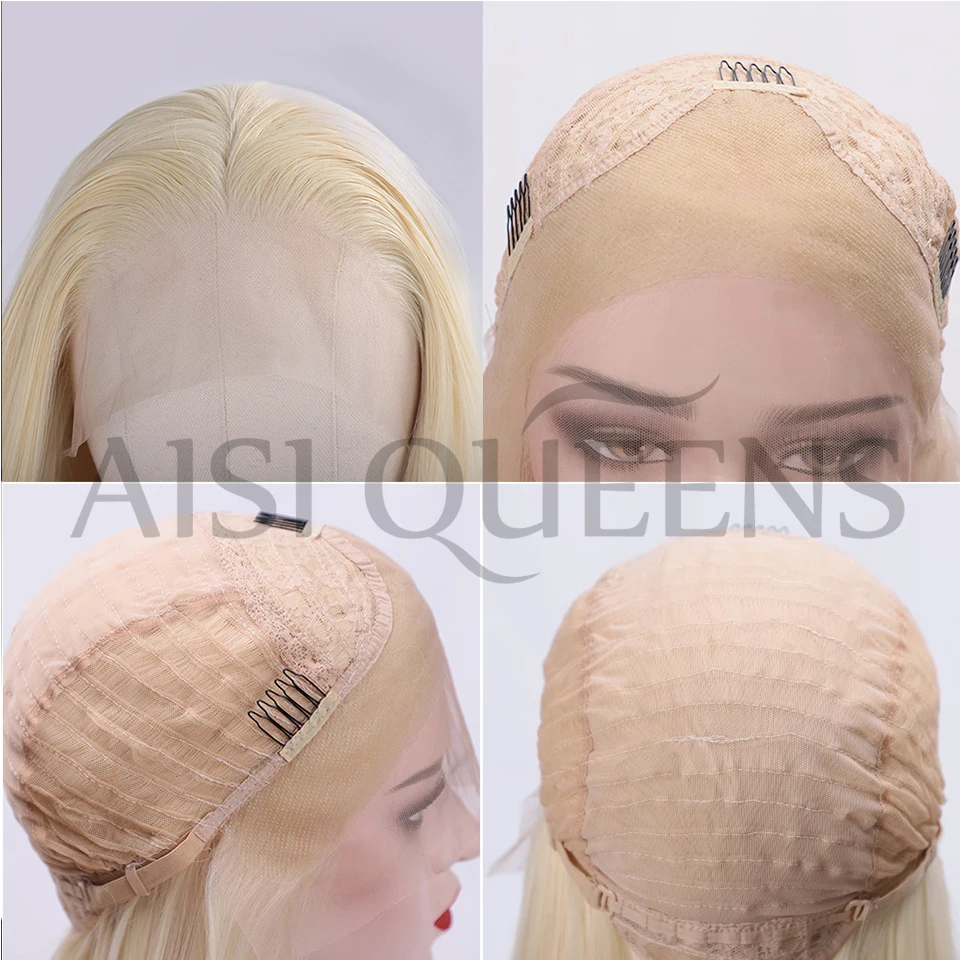 AISI QUEENS, Длинные прямые 613 блонд, кружевные парики для женщин, розовый, черный, синтетические парики на кружеве, средняя часть, натуральные парики для косплея