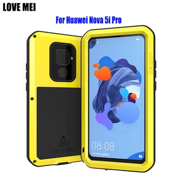 

LOVE MEI Heavy Duty Aluminum Metal + Tempered Glass Shock Drop Water Resistant case for For Huawei NOVA 5I Pro