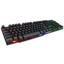 iMice Gaming Keyboard 104 Keycaps RGB Backlit Mechanical Feeling Keyboard Game Keyboards with RU Sticker for PC Laptop Computer pc computer gaming mechanical backlit keyboard hyperx alloy fps pro cherry mx red cyber sports