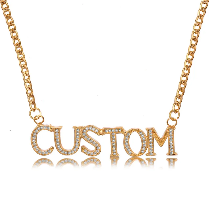 Женское Ожерелье с медным именем Personalizado ожерелье буквами на