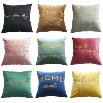 

Fashion Embroidery Pillow Case Decorative Sofa Cushion Cover Pillowcases Car Square Pillow Cover For Home Cafe Living Room Decor