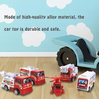 

Children's Pull Back Car Toy High-quality Alloy Engineering Vehicle Model Realistic Fire Truck Toy Set Children's Toy Car Set