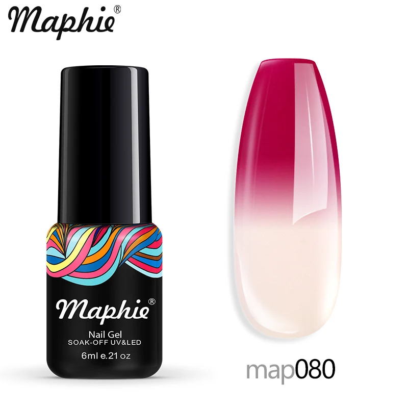 map080 Maphie УФ-Гель-лак замачиваемый УФ/светодиодный Гель-лак для ногтей долговечный светодиодный Гель-лак для ногтей термальный гель для изменения цвета ногтей 98 цветов - Цвет: map080