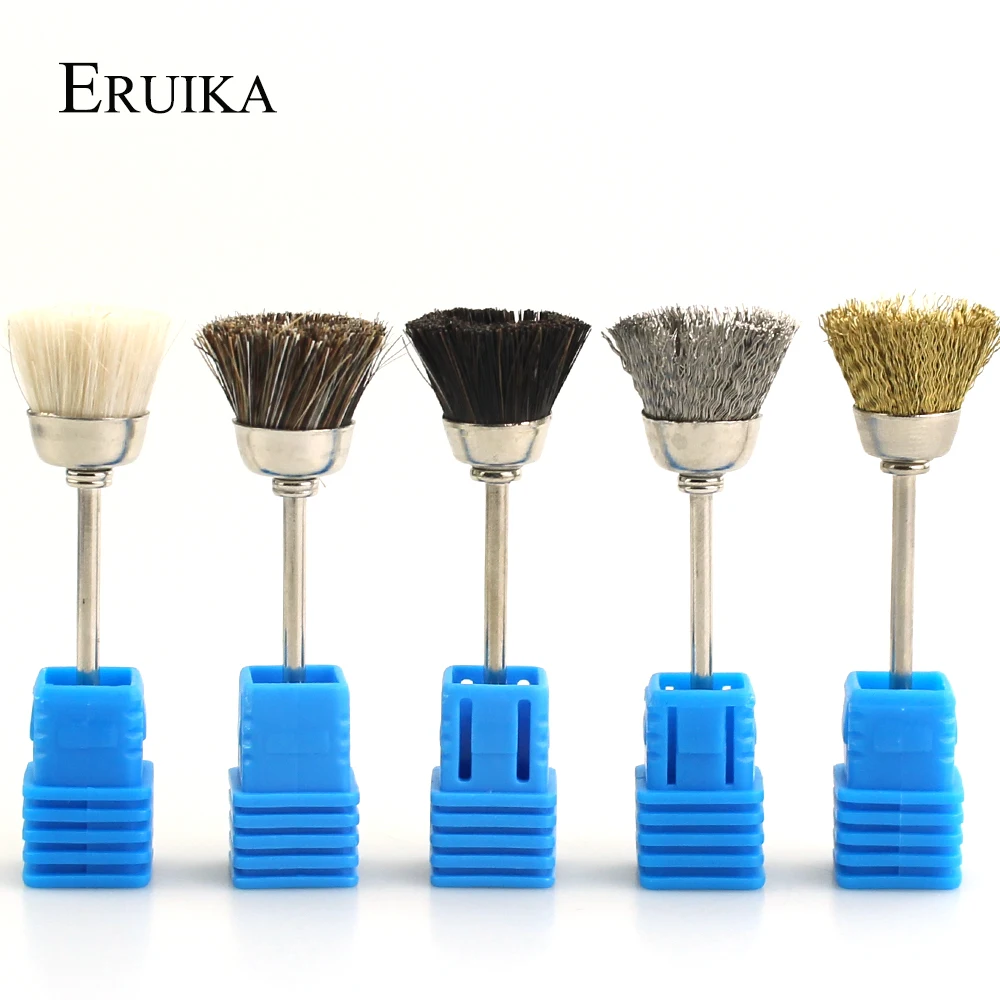 

ERUIKA 1 шт. сверла для ногтей медная проволока шерсть пластик Чистящая Щетка вращающаяся маникюрная Электрическая Дрель аксессуары инструменты для дизайна ногтей