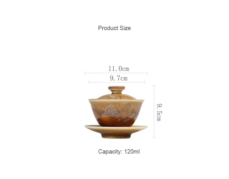 PINNY из расписного фарфора золото под стеклом Gaiwan пигментированные Керамические кунг-фу пиалы для чая Античная чайная чаша Chinaware