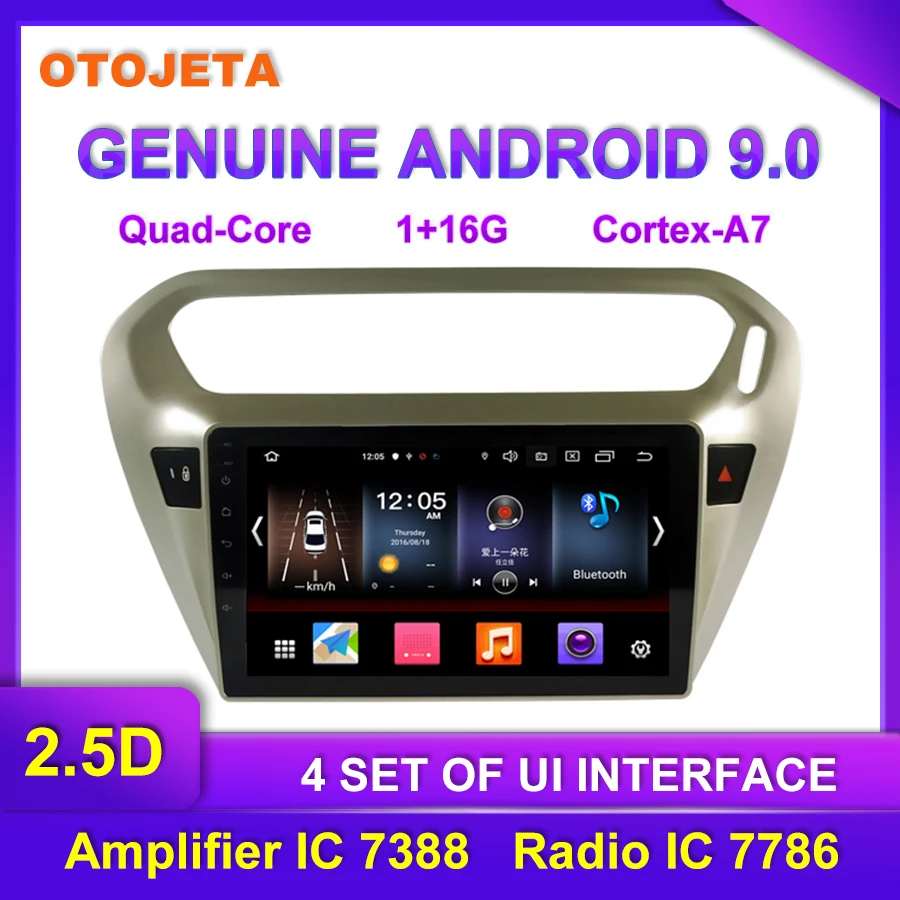 OTOJETA Android 9,0 плеер умный Автомобильный мультимедийный радио для 2013- peugeot 301 CITROEN gps навигация по Bluetooth магнитофон