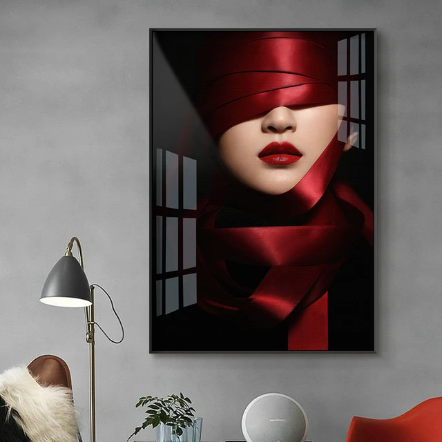 Red Blindfolded Woman Gallery Wrap