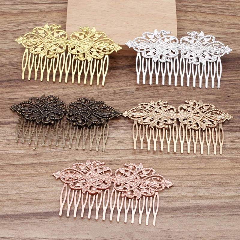 Vintage Bronze 14 Teeth Comb Hair Jewelry Charm Women Flower Motif Hairpin Hairclips Wear Barrettes Retro Decorative Accessories hair comb,jewelry accessories,hair accessory,hair clip,pearl hairpins