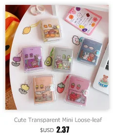 Cute Transparent Mini Loose-leaf Notebook Creative Portable Pocket Hand Book 3 Ring Binder Kawaii School Supplies Stationery