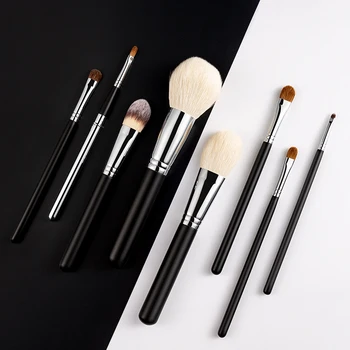 

ANMOR 8Pcs Make Up Brush Set Goat Hair Foundation Powder Eyebrow Eyeliner Eyeshadow Blending Makeup Brushes Kit