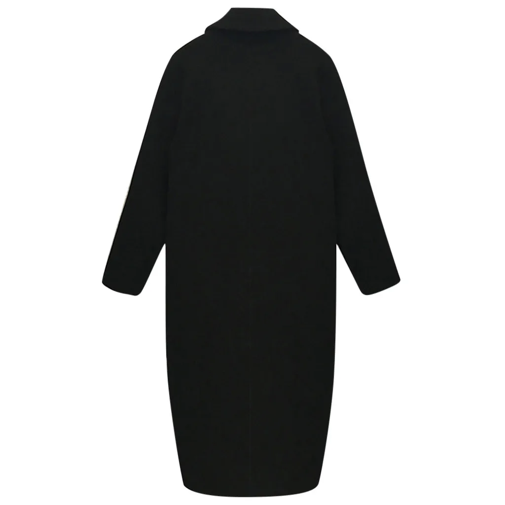 Кашемировое шерстяное Женское пальто, зимнее, размера плюс, модное, офисное, повседневное, одноцветное, длинное, манто, Femme Abrigos Mujer Plaszcze Damskie