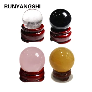 

Natural clear Quartz Crystal Sphere Balls Black Obsidian Sphere crystal ball Home Decoration 4 Colors Drop Shipping