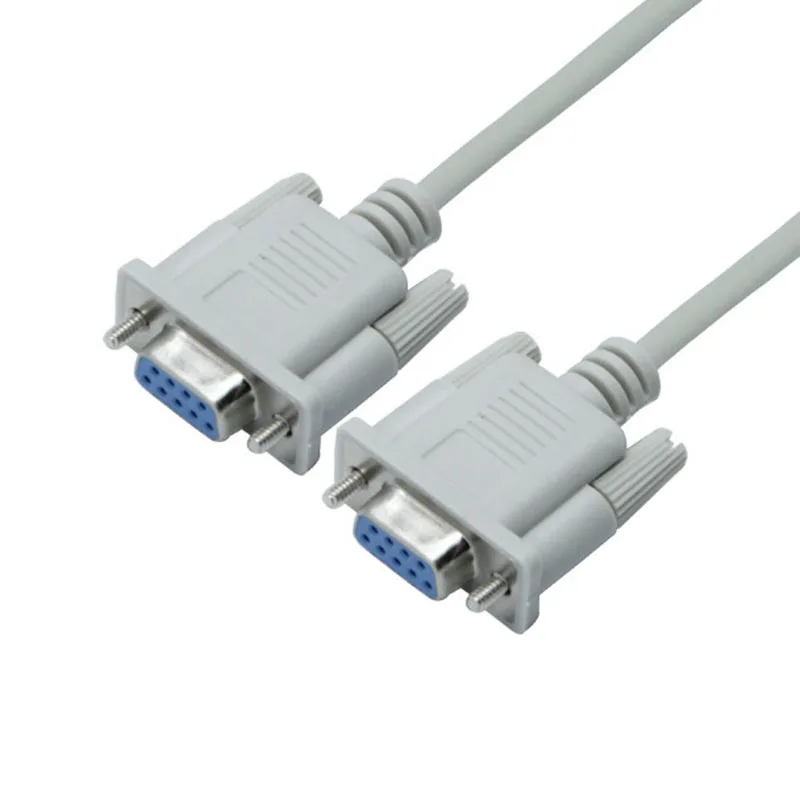 

9-pin socket connector serial null modem cable adapter