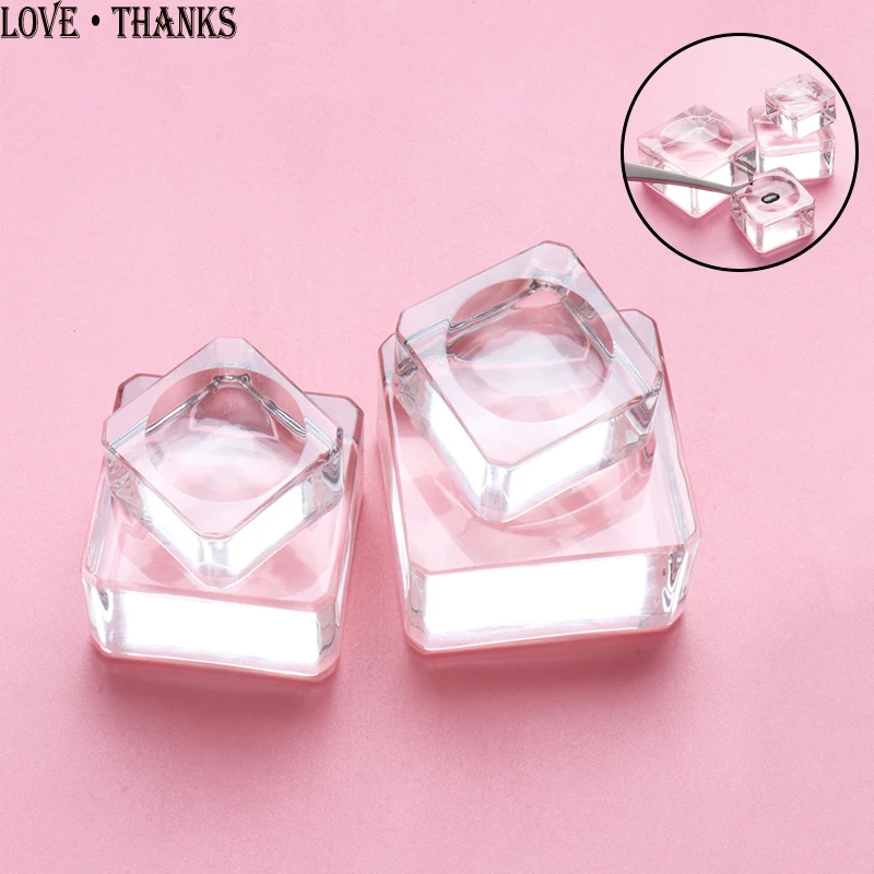 

1Pc Eyelash Extension Glue Adhesive Square Crystal Glass Pallet Pad Stand Holder Reusable Eyelashes Glue Holder Gasket Tool