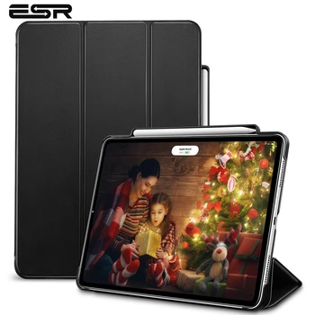 

ESR Case for iPad Pro 11 2018 Cover Ultra Slim PU Leather Transparent PC Back Cover with Pencil Slot Support Attach Charge Funda