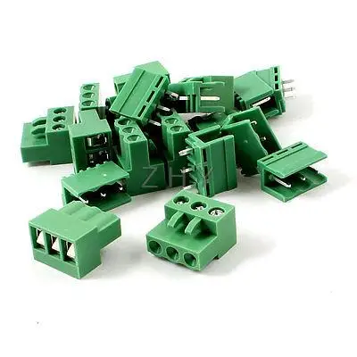 

10 Pairs AC 300V 10A 5.08mm Spacing 3 Pin Screw Pluggable Terminal Block