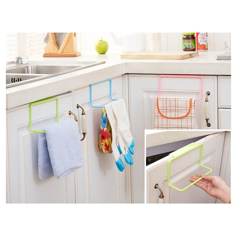 2/4pcs Towel Racks Over Door Towel Rack Bar Hanging Holder Bathroom Kitchen Cabinet Cupboard Hanger Storage Rack for Bathroom