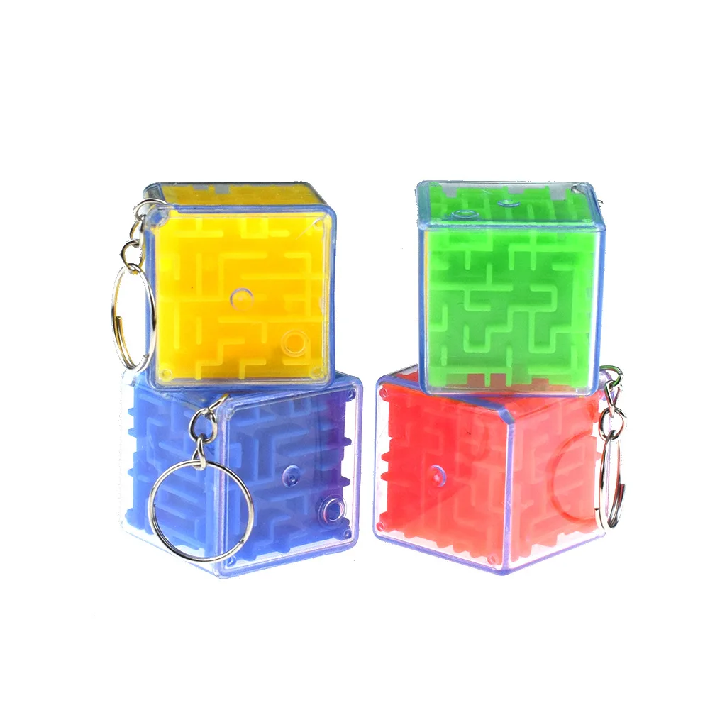 3 см красный зеленый синий желтый Дети стерео шестисторонний куб вращающийся ролл-он лабиринт интеллект Расслабляющая игрушка-вкладыш