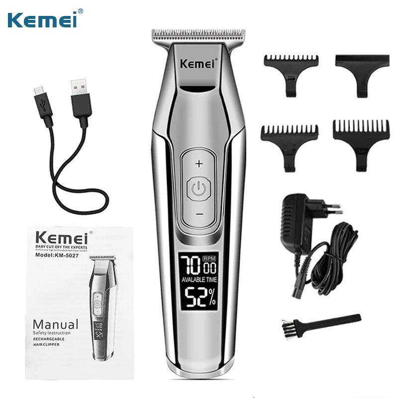 Professional electric hair trimmer for men body beard trimer male hair cutting machine haircut mustache cordless finishing 4 - Цвет: KM5207