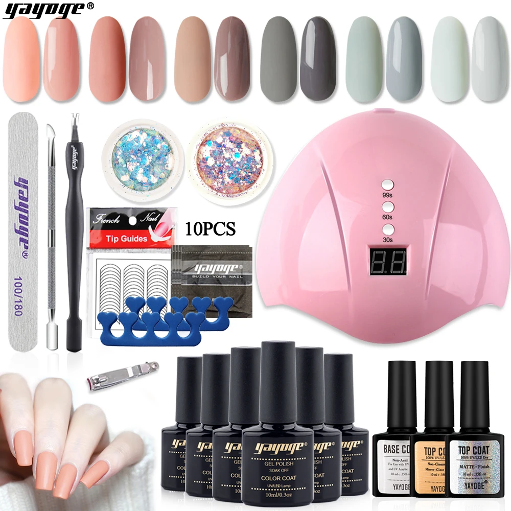 

YAYOGE Full Gel Nail Polish set With UV LED Lamp Nail Gel Polish Set KIt Nail Art Tools Manicure Set Nail Extension kits