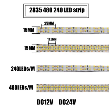 

240 480Leds/m SMD 2835 Led Strip 2400Leds Double Row Flexible Led stripe 1200LEDs Tape Ribbon Project Ambilight Lights 1M-5M
