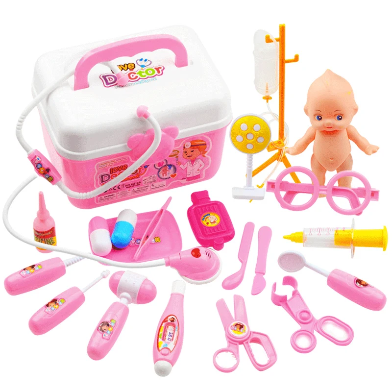Игрушечный набор для имитации доктора, медицинская коробка для инъекций, детский игровой домик для мальчиков и девочек, стетоскоп, детский набор для доктора