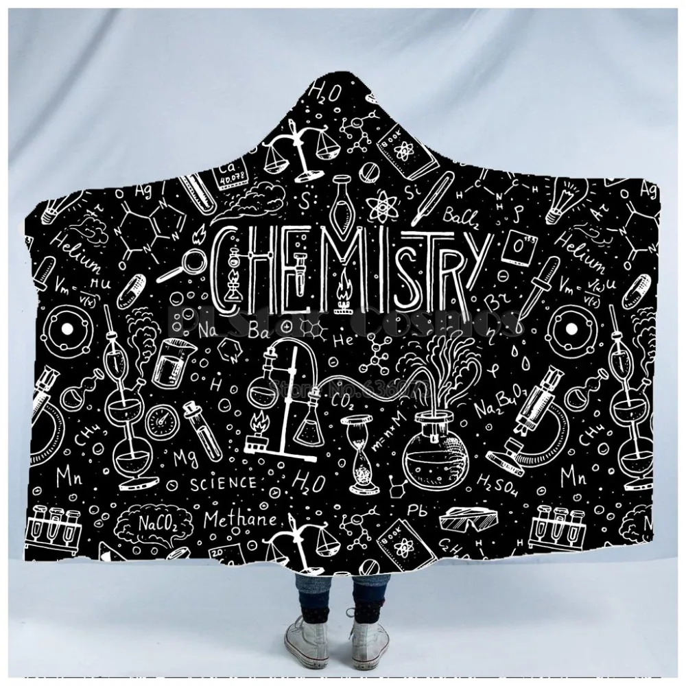 

Plstar Cosmos Math science for boy Graphic funny Hooded Blanket 3D full print Wearable Blanket Adults men women Einstein style7