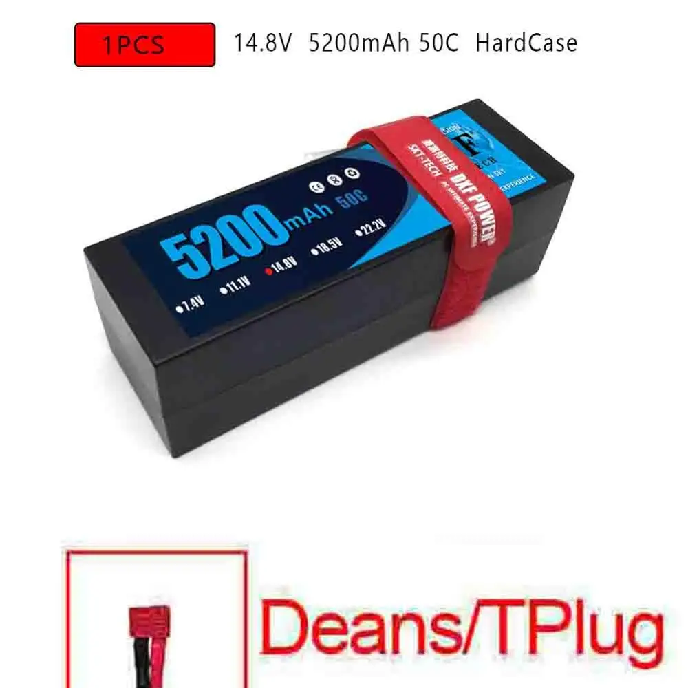 DXF 7,4 V 14,8 V 2S 4S 6500mAh 5200mAh 50C 60C Max 100C 120C LiPo аккумулятор 2S 4S HardCase для 1/8 1/10 RC модель автомобиля Slash Emaxx - Цвет: 1PCS4S5200HARDDEANS