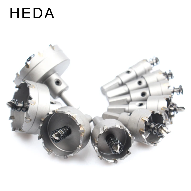 탄소강 스테인레스 스틸 알루미늄 플레이트 금속 14-100mm 카바이드 팁 드릴 비트 용 TCT 소형 합금 구멍 톱 비트