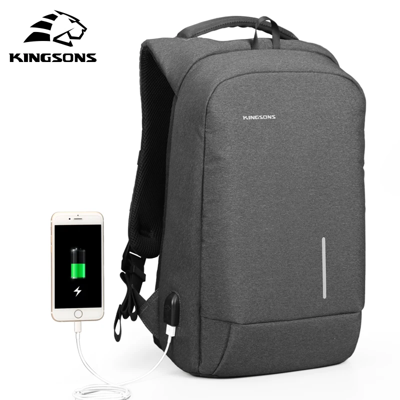 Kingsons мужской рюкзак модный многофункциональный USB зарядка Мужской 13 15 дюймов