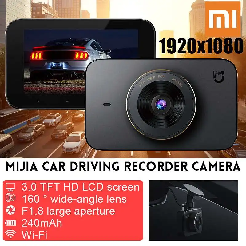 

Xiaomi Mijia Smart Car DVR Camera Wifi Voice Control Dash Cam 1080P 3 Inch HD Screen 160 Degree Wide Angle Auto Video Recorder
