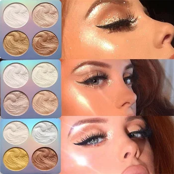 

Eye Shadow Palette 4 Color Gold Butter Bronzer Highlighter Eyes Makeup Shimmer Brighten Shadow Powder Cosmetic Eyeshadow