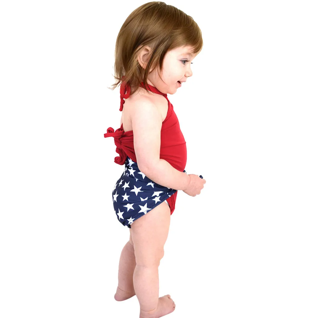 Купальник бикини с запахом и звездами для маленьких девочек 4 июля|Детские