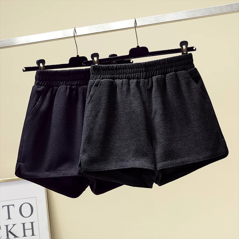 4xl Плюс Размер зимние tendencia сексуальные черные шорты с высокой талией для женщин женские бермуды femininas ткань черный женский A5551