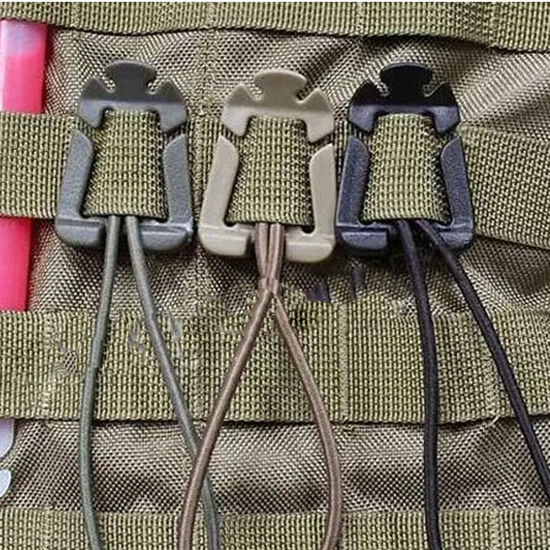 4pcs MOLLE Web Dominators with Elastic String, durable Tactical Strap Management Tool, Backpack Accessories, Tactical Gear Clip,